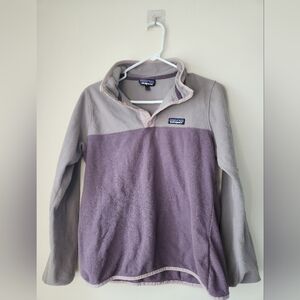 Patagonia Purple and Gray Fleece Pullover, Size M, Women